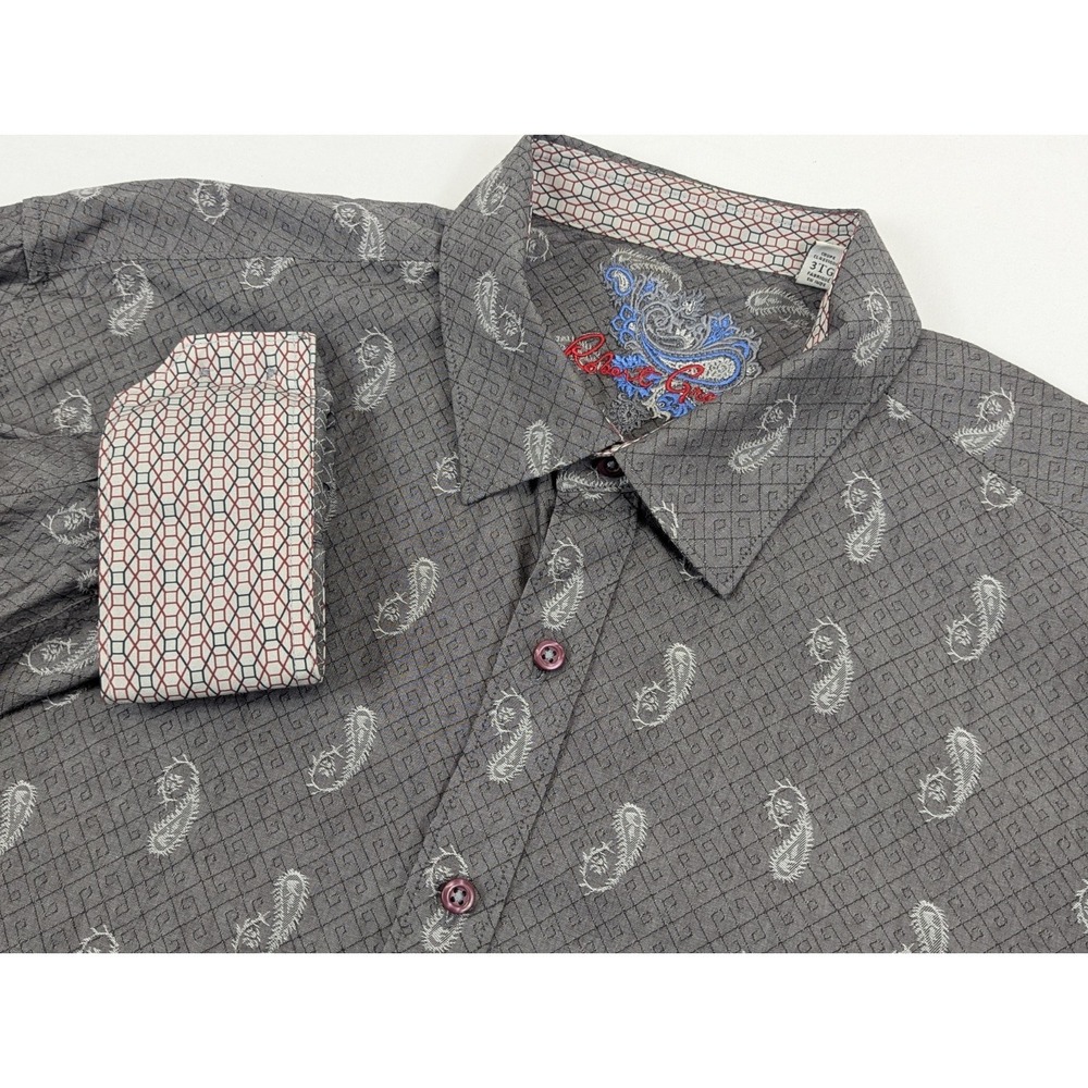 Robert Graham Bayview Paisley Jacquard Long Sleeve Button Flip Shirt Mens‎ 3XL